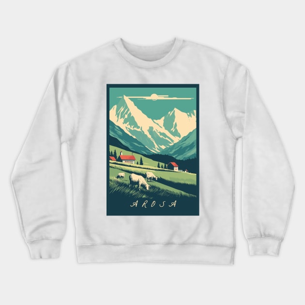 Arosa, Switzerland, Poster Crewneck Sweatshirt by BokeeLee